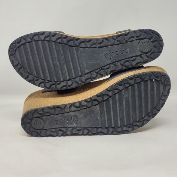 Birkenstock Papillio Sandals Womens EU40 US9.5 Soley Black Leather Wedge Buckles - Picture 9 of 13